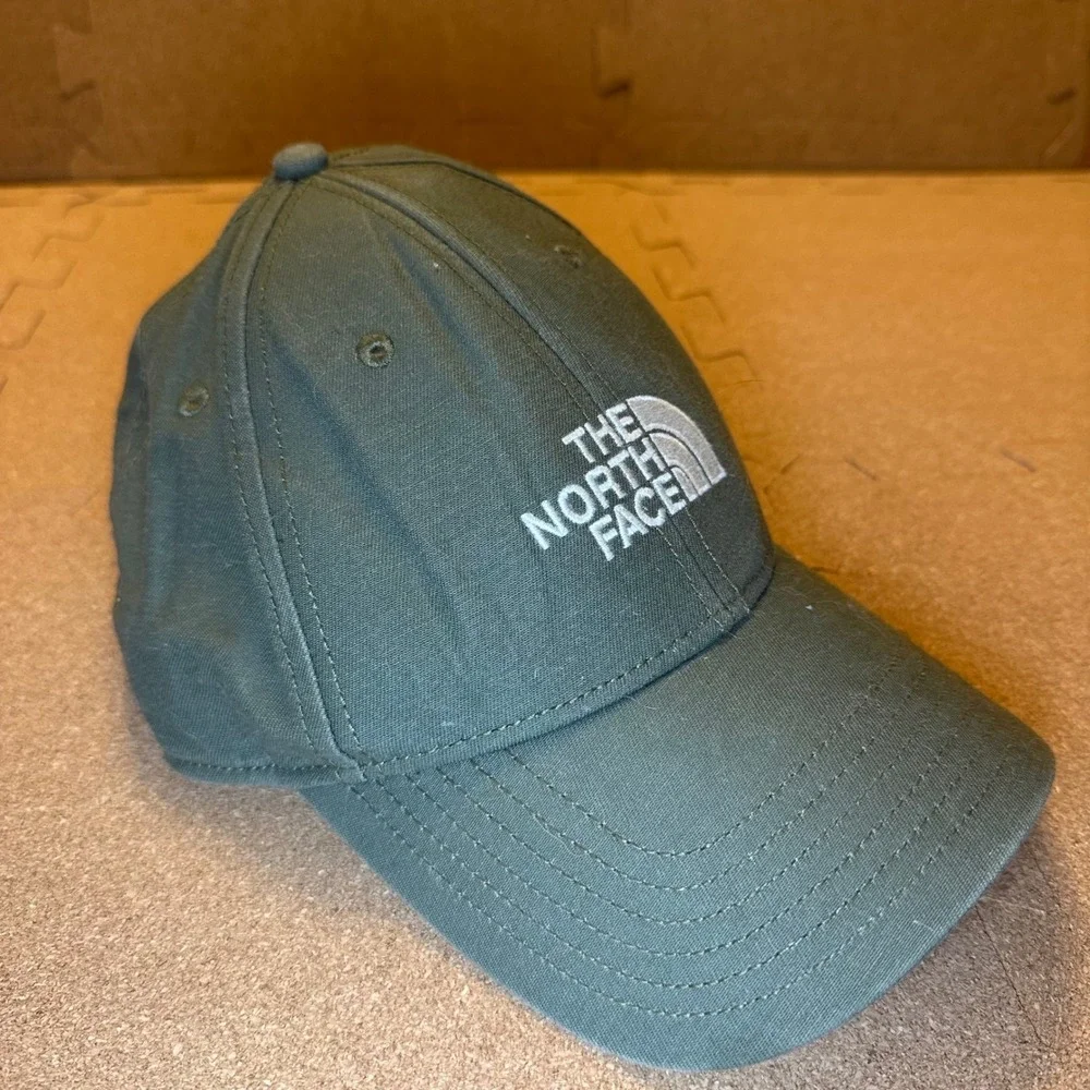 The North Face Hat Unisex OS Olive Green Since 1966 Logo Adjustable Baseball Cap